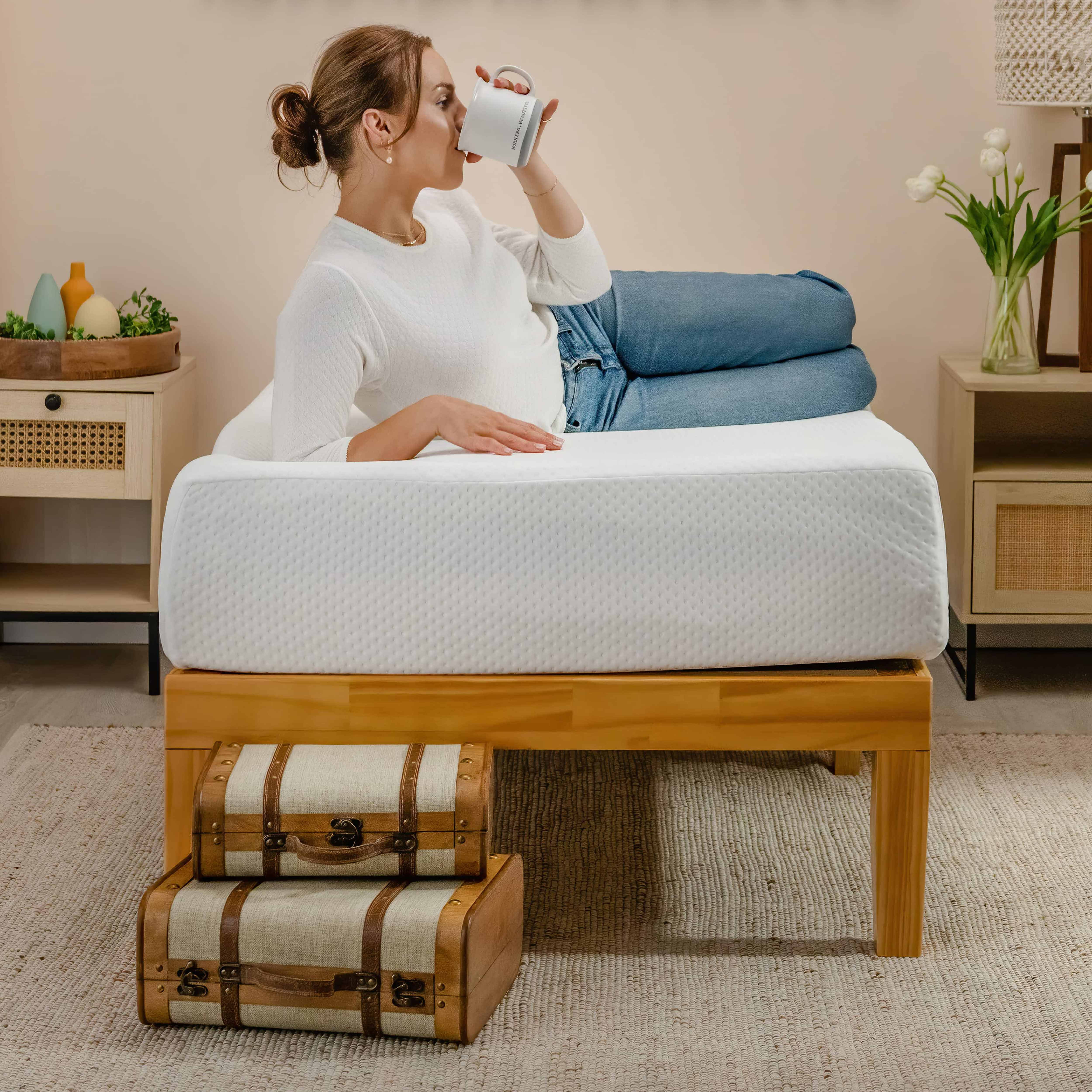 Virtu 10" Memory Foam Mattress Twin, Cooling Green Tea Twin Size Memory Foam Mattress In A Box