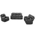thumbnail image 5 of PonLiving Furniture Cali 3 Piece Faux Leather Reclining Living Room Set Black, 5 of 7