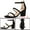 Black, variant on Unique Bargains Women's Open Toe Strappy Chunky Heels Sandals Green (Size 10)