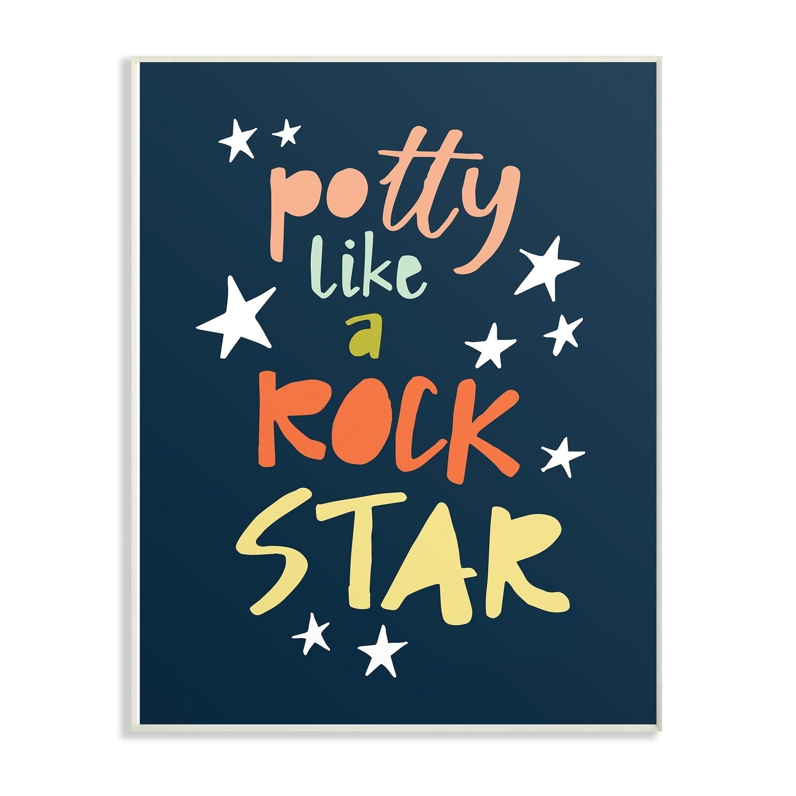 Stupell Potty Like A Rock Star Typography Wall Plaque Art, 10 x 0.5 x 15, A 13 x 19