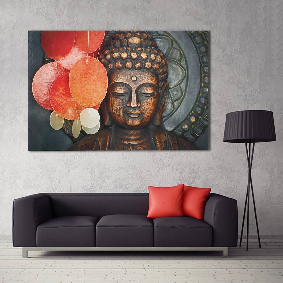 Buddha Painting 5 Panel Canvas Print Wall Art Poster 