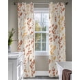 thumbnail image 4 of Orange Yellow Botanical Sheer Curtains 84 Inch Length 2 Panels Set for Living Room/Bedroom, Rustic Country Spring Floral Summer Leaf Kitchen Curtains Grommet Curtains Window Treatments 52"x84"x2, 4 of 7