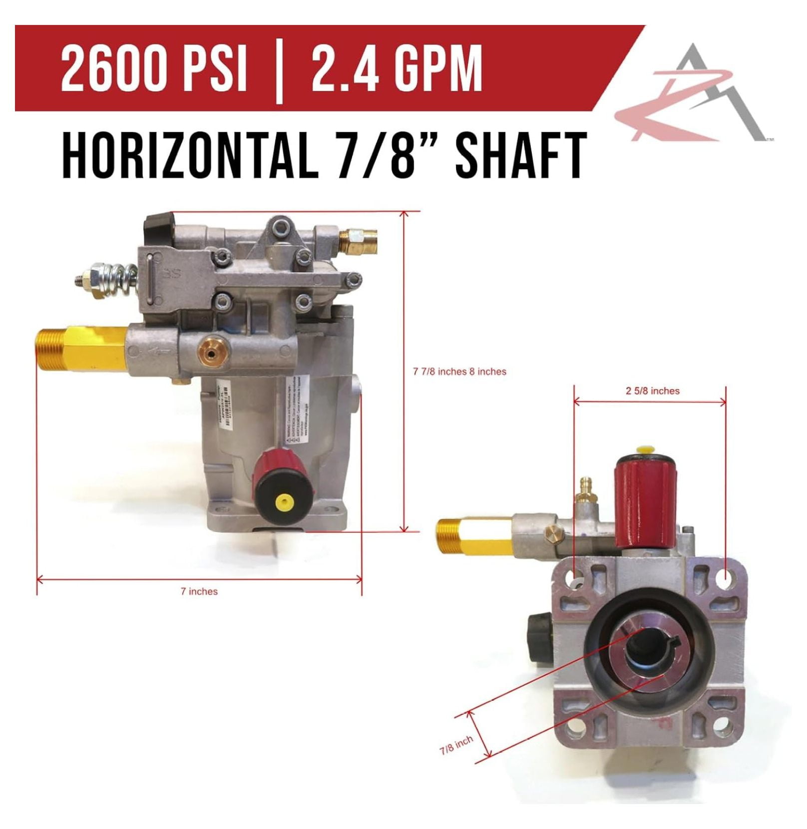 2600 psi Horizontal Pressure Washer Pump 308418003 Homelite Powerstroke PS80903A .#from-by#_1800toolrepair1_105262074756011