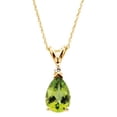 thumbnail image 3 of Genuine Peridot & Diamond Pendant on 18" Solid Rope Chain in 14k Yellow Gold, 3 of 3