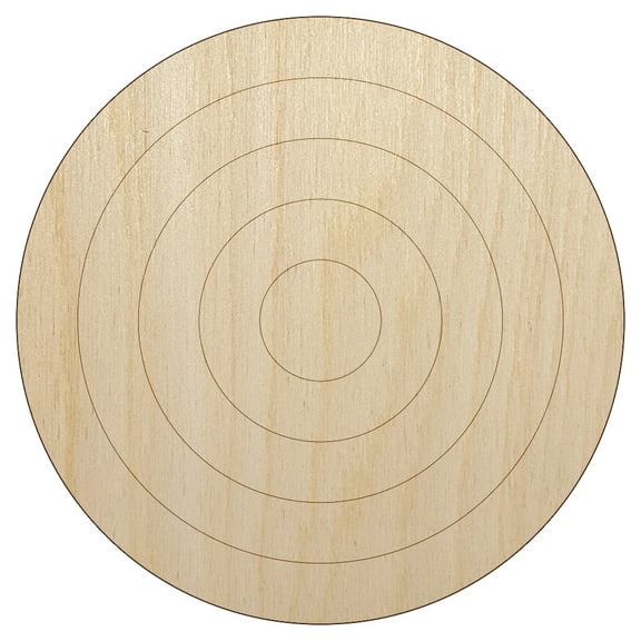 Bullseye Target Wood Shape Unfinished Piece Cutout Craft DIY Projects - 4.70 Inch Size - 1/8 Inch Thick