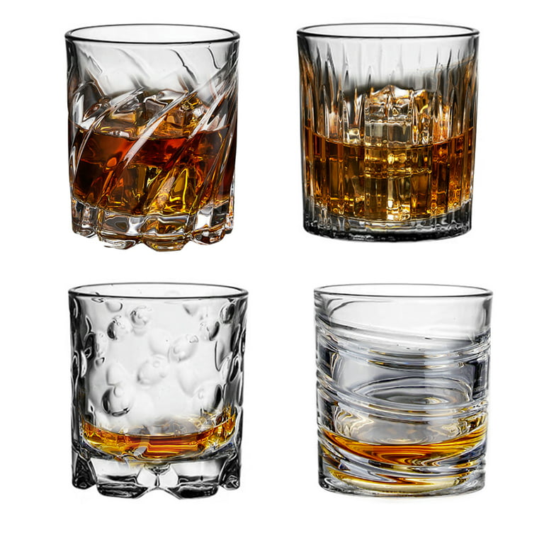 Glass set round whiskey glass (12 oz.)- Vintage crystal alcohol
