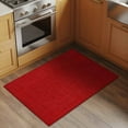 thumbnail image 3 of Red 2x3 Door Mat Rug, Farmhouse Burlap Solid Red Color Modern Linen Texture Non-Skid Rubber Backing Large Rectangle Rugs - Living Room Bedroom Home Office, Indoor Floor Mat Carpets Washable Rug, 3 of 9