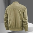 thumbnail image 6 of TFEOQRY Casual Jacket for Men Solid Color Button Overcoat with Pockets Long Sleeve Hoodless Outwear Khaki, 6 of 6