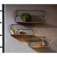 thumbnail image 2 of Cape Craftsmen Industrial Twisted Metal and Wood Wall Shelves, Set of 3, 2 of 6