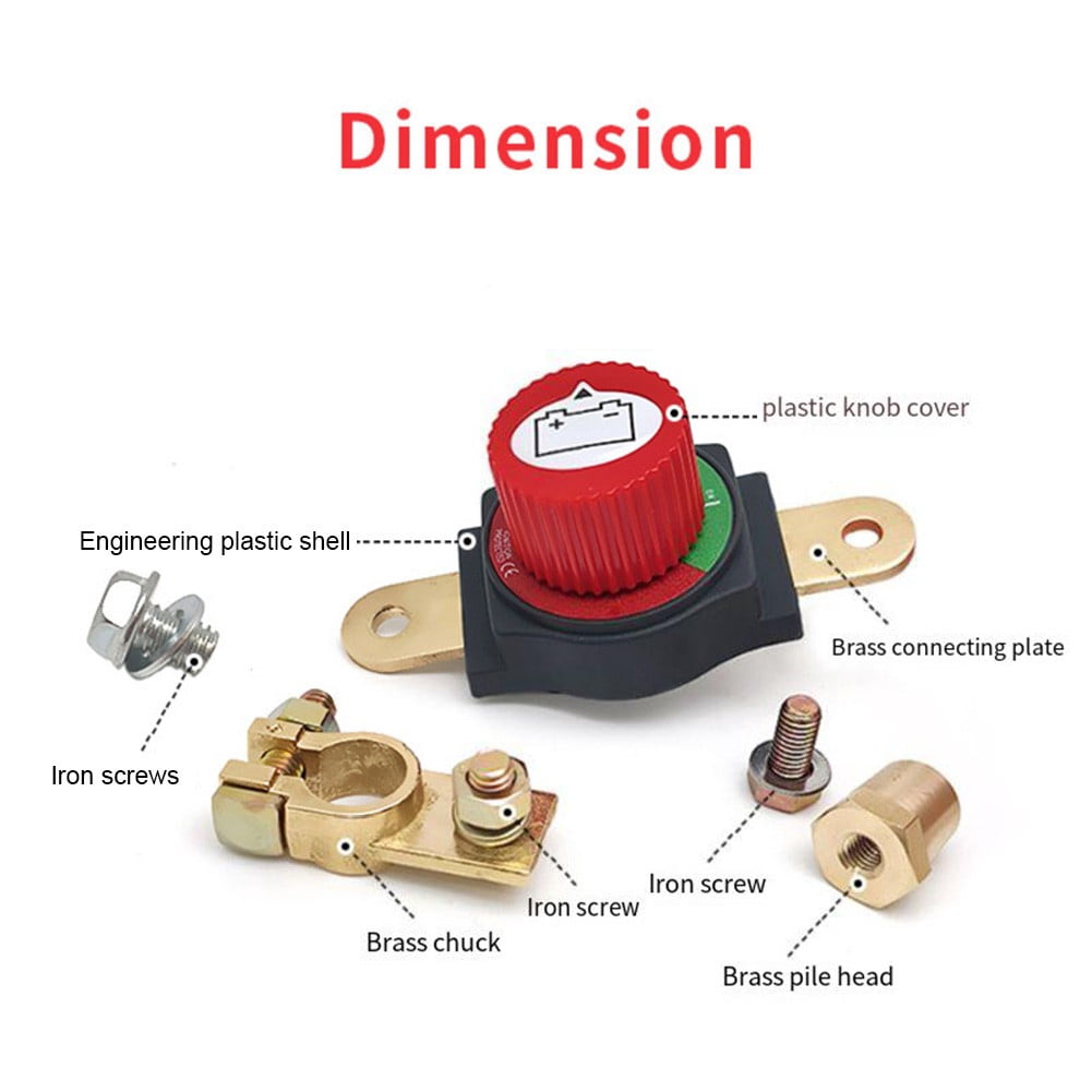 yaaqii Marine Waterproof Battery Disconnect Switch for RV Car Boat for ATV 12V 48V