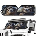 thumbnail image 2 of XYZCANDO Sloth Windshield Sun Shade Front Window Sun Shade Sun Visor Protector for 2007-2018 Jeep Wrangler JK JKU & 1997-2006 Jeep Wrangler TJ LJ 51.57 in *16.14 in, 2 of 7