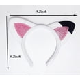 thumbnail image 3 of Diadema Atvscay con orejas de gato brillantes de franela para disfraz de niña, 3 of 6