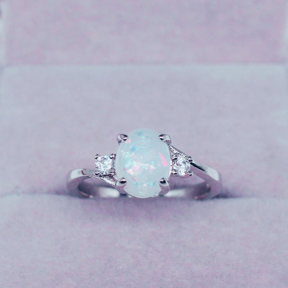 Vadktai Deals Bague de Promesse pour Elle, Bague de Fiançailles, Bagues de Pierre de Naissance pour Femmes, Bague en Diamant Simulé, Bague de Mode avec Pierre de Naissance en Cristal, Bijou de la Saint-Valentin Cadeau pour Elle