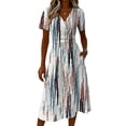 thumbnail image 4 of Midi Dresses for Women Short Sleeve Wrap V-Neck High Waist Sundress A-Line Beach Vacation Dresses 2026, 4 of 5