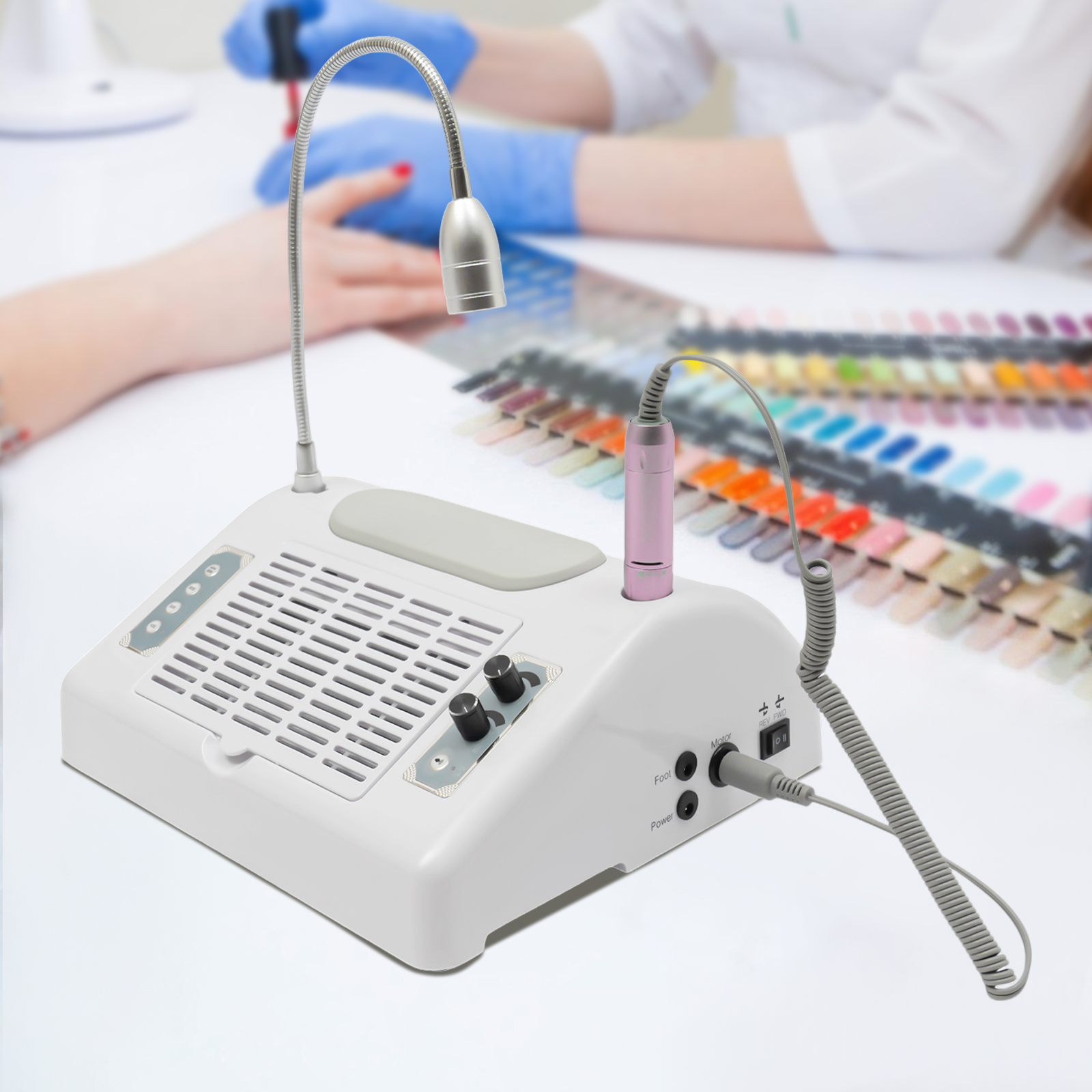 1PCS White 5 in 1 Electric Nail Drill Machine, BQ-50 Model