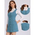 thumbnail image 2 of DARING DIVA Women's Stylish Corduroy Overall Scoop Neck Sleeveless Dress M Blue, 2 of 6