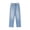 Blue, variant on High Waist Straight Leg Denim Pants Women Polyester Fabric Wrinkle Free Loose Fit Washed Street Style Autumn Fashion