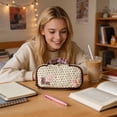 thumbnail image 5 of Cute Cosmetic Bags for Purse,Featherweight Small Quilted Makeup Bag with Zipper & Handle, for Storing Stationery and Office Supplies Yellow, 5 of 8