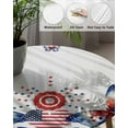 4th of July Watercolor Butterfly on White Fitted Tablecloth for 4554in