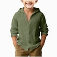 thumbnail image 1 of Splozh Chemise Boutonnée Garçon Été Basique Décontractée Manches Longues Chandails Garçon Chemise Boutonnée Garçon Chemise à Col, Vert Pâle, 14-15 Ans, 1 of 4
