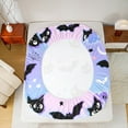 thumbnail image 5 of jejeloiu Cartoon Ghost Cat Full Size Sheets,Halloween Spooky Bats Bed Sheets,Pink Purple Blue Ombre Sheet Sets For Girls,Breathable Bedroom Decoration,4-Piece, 5 of 7