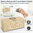 thumbnail image 6 of LIZZ DreamSky Wooden Digital Alarm Clock with Wireless Charging for Bedroom, Bedside Nightstand Clock with Charger Station, USB Port, Large Numbers, Adjustable Volume, Brightness Dimmer, DST, 6 of 7