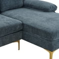 thumbnail image 6 of Couches for Living Room, Convertible Sectional Sofa Couch U Shaped Couch in Chenille with 2 Pillows and Metal Legs, 4-seat Modular Sofa for Apartment, Small Space, Lounge, Blue, 6 of 9