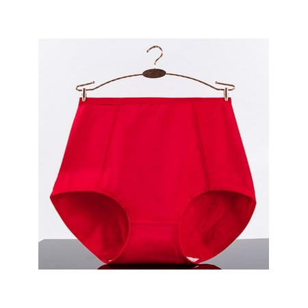 

Women Plue Size Briefs Cotton Solid Color High Waist Loose Panties Underwear