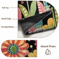 thumbnail image 6 of Round Rugs 6Ft, Vintage Sunflower Round Area Rug Washable Indoor Throw Carpet, Black Boho Retro Summer Botanical Soft Non Slip Circle Rug for Office Cabinet Home Decor Aesthetic, 6 of 8