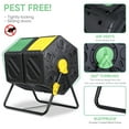 thumbnail image 5 of ZenSports 37Gal Outdoor Composter Dual Chambers Tumbler Bin Sliding Doors, Black, 5 of 11