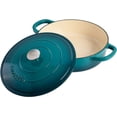 thumbnail image 4 of Crock-Pot Artisan Enameled Cast Iron Braiser W/Lid, 5 Quart, Teal Ombre, 4 of 4