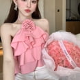 thumbnail image 6 of Women Fashion Soft 3D Flowers Breathable Sleeveless Vest Floral Strap Top 3D Flowers Vest Blouses Vest WHITE, 6 of 8