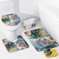 thumbnail image 3 of Cat Shower Curtain 4-Piece Bathroom Decorative Set, 72" x 72" Shower Curtain ,Toilet Cover Mat, U-Shaped Mat, and Non-Slip Floor Mat, Cute Cat Theme, 3 of 7