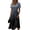 Black, variant on Elegant Dresses for Women Wrap V Neck Sundress Short Sleeve Vacation Beach Dress Summer Casual A-Line Swing Dresses