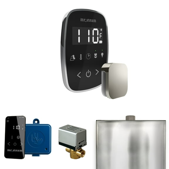 Mr Steam ButlerFlex Steam Shower Ctrl Pkg w/TempoFlex Control and Steamhead in Black Polished Chrome