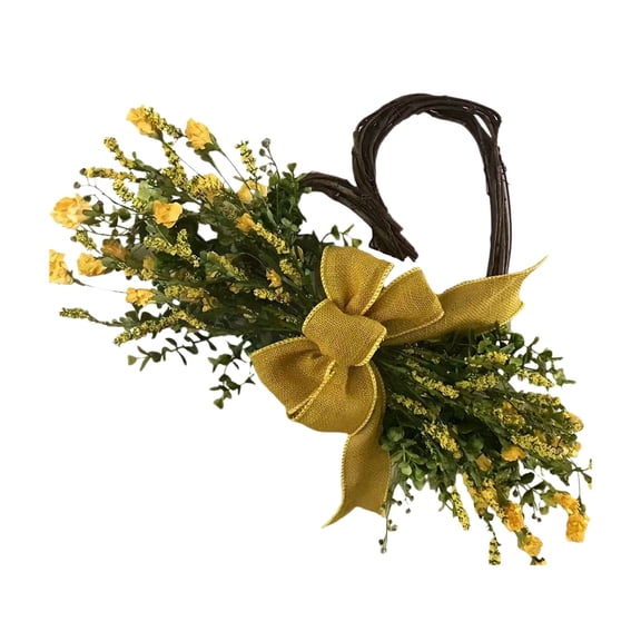 19 Inch Valentine's Day Heart Shaped Flower Wreath,Holiday Hanging Wreath, Love Heart Wreath Pendant, Floral Heart Garland Decor, Seasonal Door Wreath, Wedding Decor Wreath