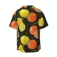 thumbnail image 2 of Wukai Orange Lemon Men's Casual Short-Sleeve Button Down Shirt - Lightweight Summer Dress Shirt for Daily Wear-X-Large, 2 of 7