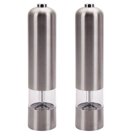 - Top Knobs Automatic Electric Salt and Pepper Grinder Set – Stainless Steel Construction – Battery Operated – Adjustable Coarseness, 2 Count