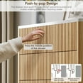 thumbnail image 2 of Selooye Fluted 5 Drawers Dresser, 47" Tall Modern Chest of Drawers with Faux Marble Top, Curved Profile Design, Wood Drawer Organizer for Bedroom, Living Room, Hallway, Entryway, Natural Oak, 2 of 8