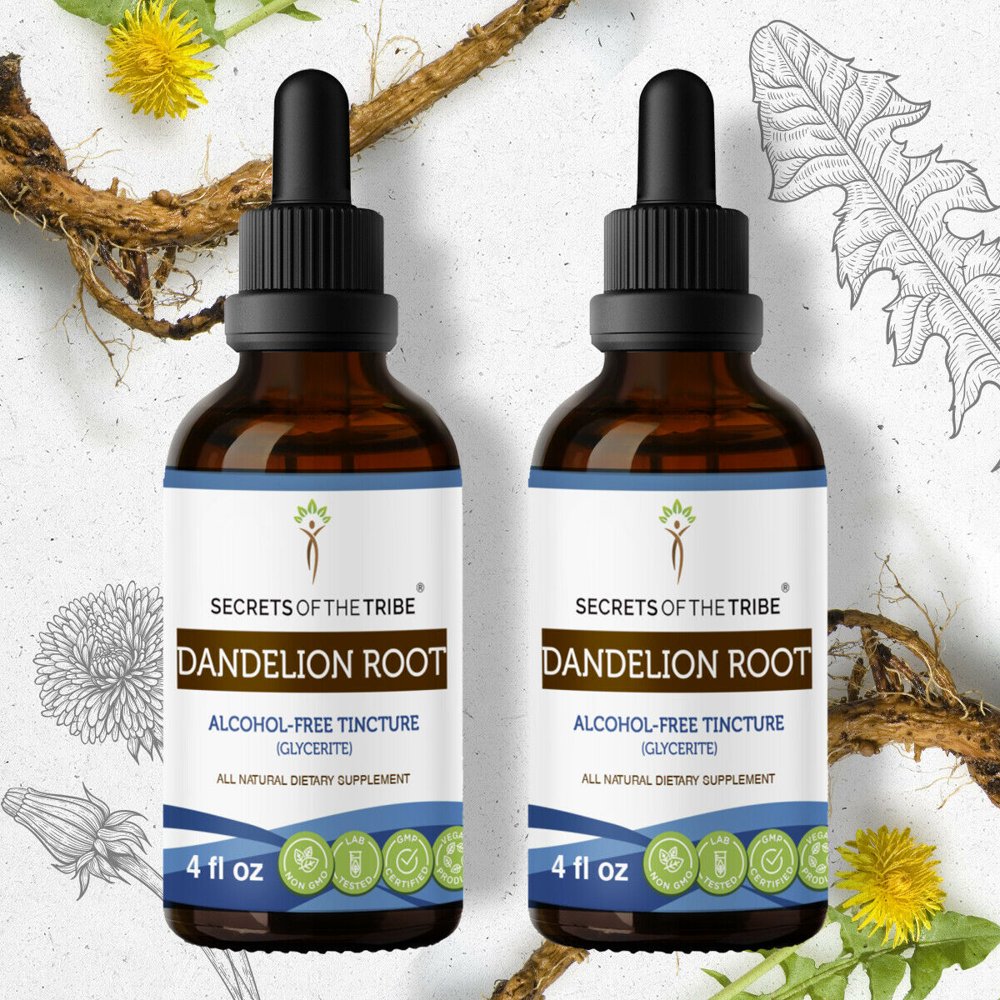 Dandelion Root Tincture AlcoholFREE Extract, Organic Dandelion (Taraxacum Officinale) Dried