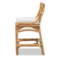 thumbnail image 6 of Bowery Hill White Fabric Upholstered and Brown Rattan Counter Stool, 6 of 10