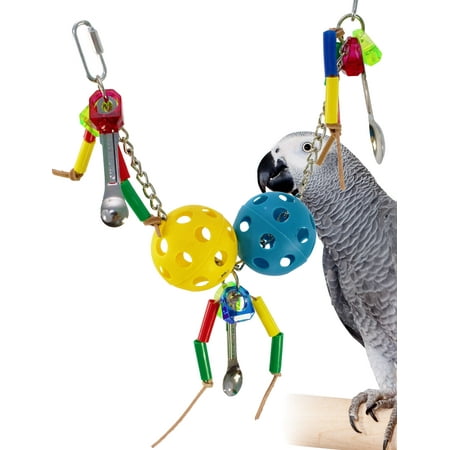 Red Cockatoo - Bonka Bird Toys 1708 Chain Spoon parrot bird toys toys cage african grey cockatoo macaw