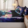 thumbnail image 5 of Homewish Dinosaur Monster Truck Zipper Twin Comforter Sets with Fitted Sheet and 2 Pillowcases,Vintage Animal Zipper Bedding Set,Blue Purple,Black Reversible,4pcs, 5 of 8