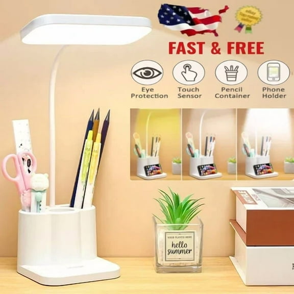 ??Dimmable Led Desk Light Touch Sensor Table Bedside Reading Lamp Rechargeable