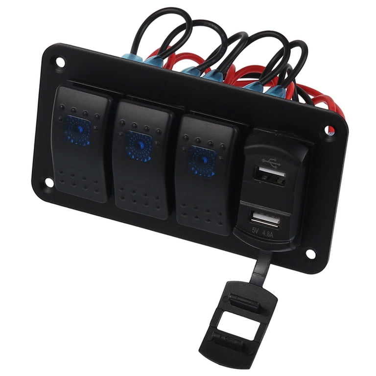 DC12-24V 3 Gang Rocker Switch Panel 3 Gang Rocker Switch Panel ...