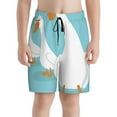 thumbnail image 2 of Cauagu Three White Geese Print Swim Trunks for Men,Youth Boys Swim Shorts Compression Liner Beach Shorts Boys' Swimming Shorts 7-20 Years Bathing Suit-Small, 2 of 7