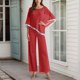 thumbnail image 2 of Conjunto de top con lentejuelas y pantalones anchos para mujer, 3 piezas, 2 of 5