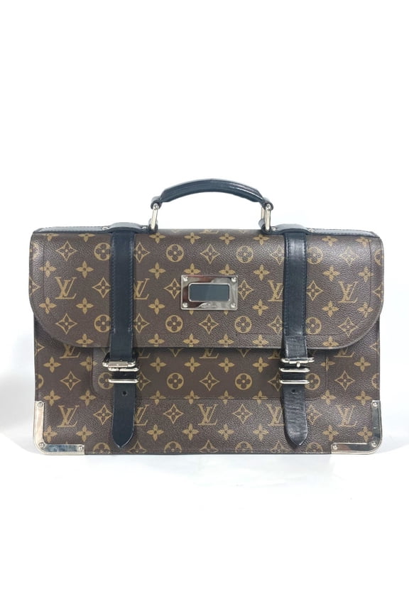 Pre-Owned LOUIS VUITTON M92292 Monogram Macassar Rally Briefcase Document Bag Tote... (Fair)