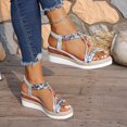 thumbnail image 6 of Espadrilles for Women Open Toe Wedge Sandals Boho Braided Band Beaded T-Strap 2026 Beach Vacation Shoes Silver Size 8.5, 6 of 9