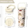 thumbnail image 4 of 30 Oz Tumbler Give the Teacher Rainbow Clouds Tumbler with Lid and Straw, Birthday Gift Cup for Friend Women Men Coffee Travel Mug Thanksgiving Day Halloween Christmas Gift Water Bottle, 4 of 7
